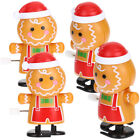 4 Pcs Gingerbread Man Wind up Toy Clockwork Mechanical Wind-up Mini