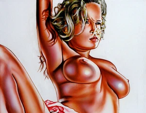 AKT NUDE Pin up NO. 725 EROTIK Bild EROTIC Print Art Kunst Grafik signiert,limit - Bild 1 von 3