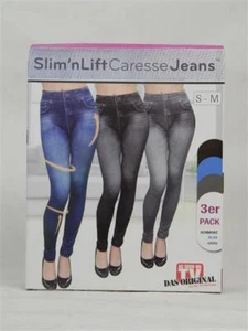 Slim Jeggings 3er Set S-M 34-40 Damen Jeans Jeansoptik Stretch Leggings Hose - Bild 1 von 5