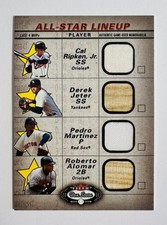 Cal Ripken Jr Derek Jeter 2002 Fleer Box Score All-Star Lineup Game Used HOF