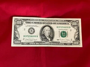 1990 (B) $100 One Hundred Dollar Bill Federal Reserve Note New York GREAT CONDIT - Picture 1 of 4