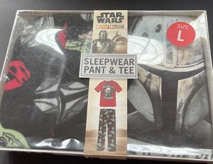 New Men's Star Wars Mandalorian Sleepwear Pant & Tee Pajamas Size: Large - Picture 1 of 2