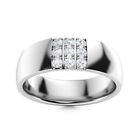 Mens Engagement Ring 0.18 Carat 6 Mm Natural Diamond Band 950 Platinum Size 7 8