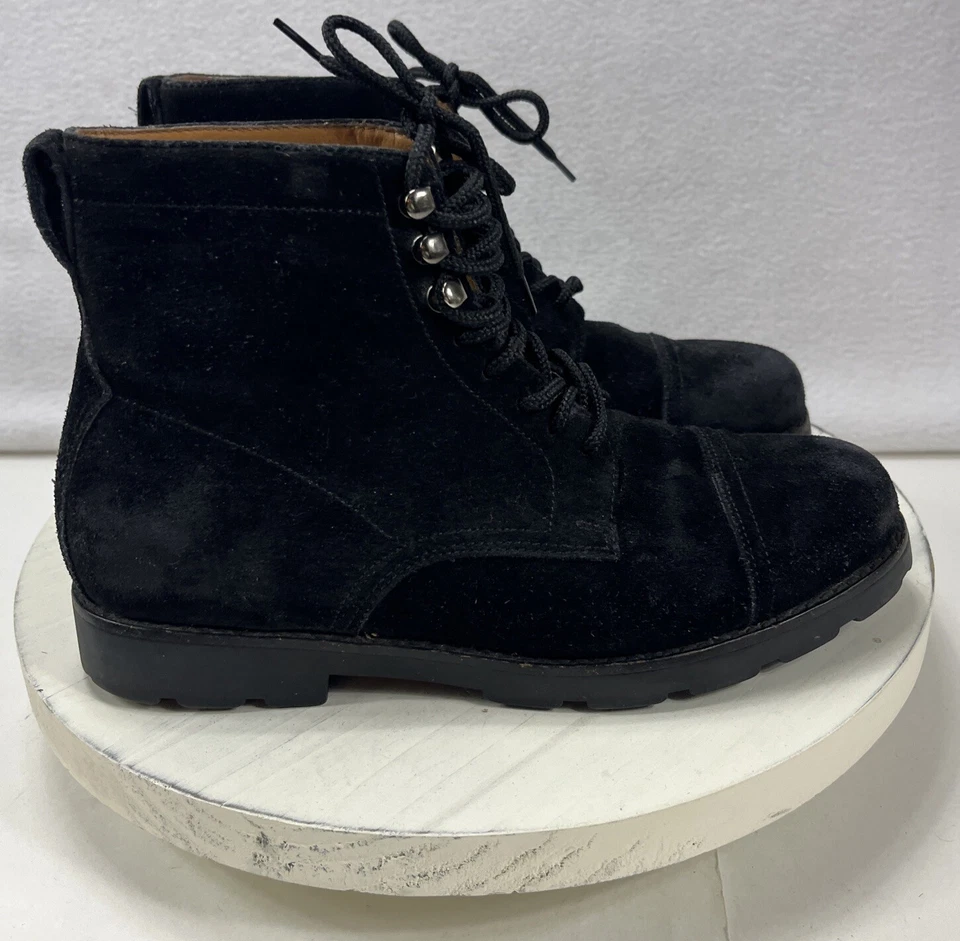 Botas Ralph Lauren de colección para mujer negras de gamuza con cordones talla 6,5 B Foto 1 de 4