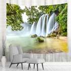 Extra Large Tapestry Wall Hanging Nature Green Plant Waterfall Fabric Art Poster