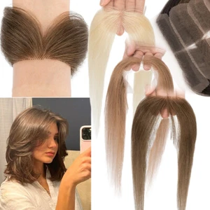 Forehead LACE Hairpiece Toupee Remy Human Hair Frontal Hairline Topper Men/Women - Picture 1 of 24