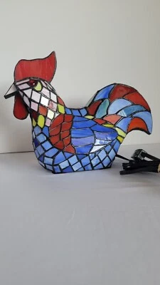 Мозаика стиль окрашенный петух лампа 9 «дюймов высотой x 12» длиной x 5,5» шириной - Изображение 1 из 4
