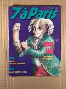 7 in Paris n°387 APRIL 1989 TOPOR SADE SPACEMENT 3 ANTOINE WAECHTER HYPNOSIS - Picture 1 of 1