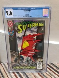 DC Comics Superman #75 CGC 9.6 Death of Superman Fourth Printing White Pages - Picture 1 of 1