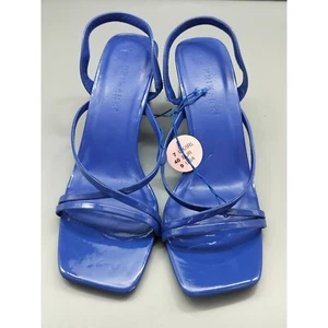 Primark Blue Heels Strappy Square Toe Slingback Sandals Size 9 Stylish NEW, NWT - Picture 1 of 10