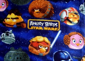 LLC DISNEY ANGRY BIRD STAR WAR CHARACTERS 2009-2013 FLEECE FABRIC 1YD 60x36" - Picture 1 of 2
