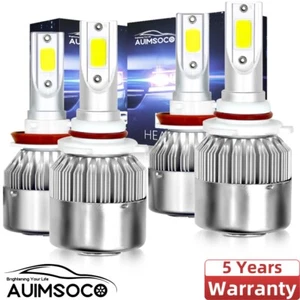 LED Headlight Fog Light Bulbs Kit 10000K For Chevy Silverado 1500 2500 2007-2015 - Picture 1 of 11
