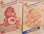 2 Vintage Care Bears Patterns FF UNCUT Butterick 6230 & 6232 Love A Lot  & Cheer