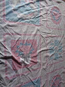 CRAFT FABRIC 52" X 44" PILLOW PANEL 6 SQ,14 1/2" X 14 1/2" EACH BUNNIES FLOWERS - Picture 1 of 4