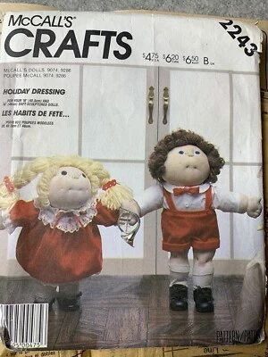 McCalls Crafts Sewing Pattern 2243 Soft Sculptured Doll Clothes Holiday Clothes - Image 1 of 4