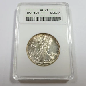 1941 P ANACS MS62 - Toned Silver Walking Liberty Half Dollar 50c US Coin #54272A - Picture 1 of 4
