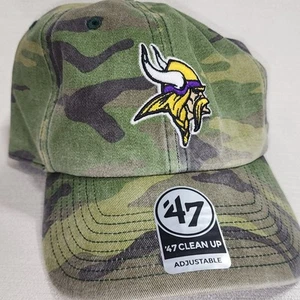 Minnesota Vikings camouflage hats adjustable strap '47 brand - Picture 1 of 7