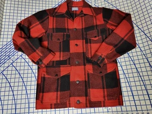Pendleton Wool Mackinaw Jacket Red Black Buffalo Plaid Game Pouch Mint Filson S - Picture 1 of 17