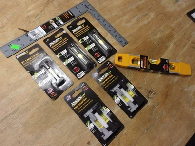 7pc. SET JOHNSON SQUARE, TORPEDO AND LINE LEVELS    .. - Image 1 of 4