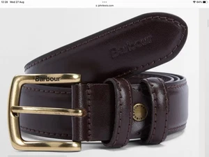 Barbour Clyde Ledergürtel, Kastanienbraun UK M 34-39 44,95 £ - Bild 1 von 5
