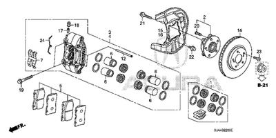 New Genuine Acura RL Front Brake Disk Rotor (2005-2012) OE 45251SJA903 - Image 1 of 4