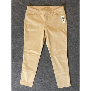 Old Navy Pixie Chino Pants Womens Size 4 Petite Khaki Cropped NEW NWT Preppy - Picture 1 of 14