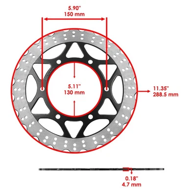 Rotor de disco de freno delantero con pastilla para Kawasaki Ninja 250R EX250J 2008 2009 2010-2012 Foto 1 de 4