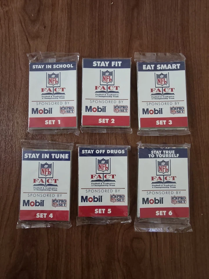 1992 Pro Set FACT MOBIL Football COMPELTE Sets #1-6 SEALED  with binder - Image 1 of 4