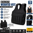 Exercise Weighted Vest Fitness Training Workout Sport 110LBS Weighted Adjustable