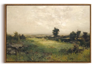 Vintage Landscape Canvas Wall Art Framed Natural Scenery Painting Artwork Pri... - Image 1 of 4