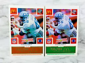 1986 McDonald's ALL-STAR Football "KENNY EASLEY" Green & Orange Tab 2 CARD LOT! - Picture 1 of 2