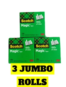 Scotch Magic Tape Refill 3 Rolls, 3/4" x 1500" per Roll Original Matte Finish - Picture 1 of 3