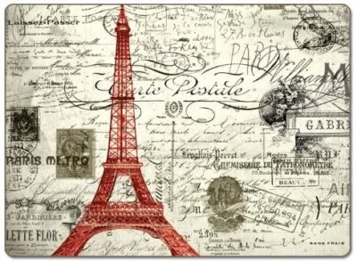 2 Pack Hardboard Placemats Table Mats, Vintage Paris - Image 1 of 2