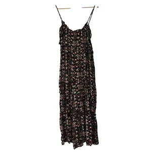 Natural Life Jumpsuit Sz L XL Wide Leg Floral Loose Fit Ruffle Cottagecore Boho - Bild 1 von 10