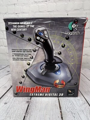 Vintage 1999 Wingman Extreme 3D Gaming Flight Stick Joystick Logitech Open Box - Image 1 of 4