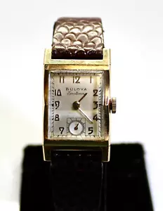 Vintage 1949 Man’s BULOVA Excellency 21J Stunning 14K Solid Gold Caravelle Band - Picture 1 of 7