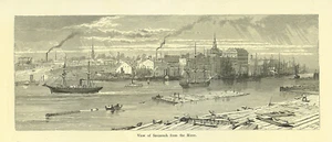View of Savannah by Harry Fenn 1873 antique engraving - Picture 1 of 1