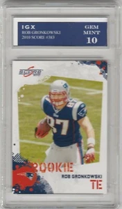 TARJETA DE NOVATO ROB GRONKOWSKI 2010 puntuación FÚTBOL PATRIOTS calificada GEMA ¡COMO NUEVA 10 A RADIOCONTROL! - Imagen 1 de 1