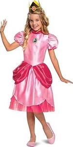 Girls Princess Peach Dress 6-7 w/ LED Light Up Super Mario Costume Cosplay Party - Picture 1 of 15