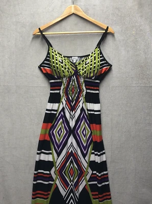 Encantador Maxi Vestido Charlie Talla Pequeña Rayas Espagueti Calado Geométrico  Foto 1 de 4