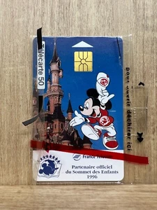 Vintage Mickey Mouse Disney Collectible Phone Card France 1996 Children's Summit - Picture 1 of 2