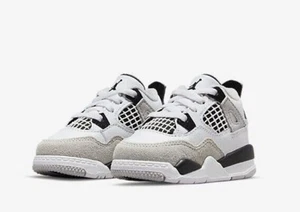 Nike Air Jordan Retro 4 Militar Negro Neutral Gris TD Niño Pequeño BQ7670-111 - Imagen 1 de 1