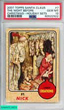 2007 TOPPS SANTA CLAUS HOLIDAY SETS THE NIGHT BEFORE CHRISTMAS #7 PSA 10 GEM MT