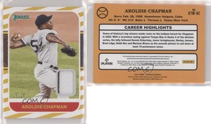 2021 Panini Donruss Retro 1987 Materials Gold /25 Aroldis Chapman #87M-AC