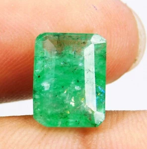 Esmeralda verde colombiana natural certificada de 3,30 quilates - piedra preciosa suelta corte esmeralda - Imagen 1 de 9