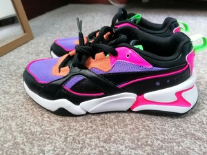 multi coloured puma trainers