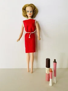 1960s Tressy Doll Brunette Red Dress Belt Underwear Hair & MU Accessories NICE! - Picture 1 of 12