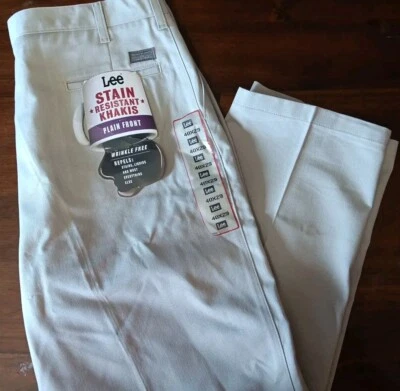 Pantalones Lee Beige Caqui 40x29 Resistente a Manchas Frente Plano Rendimiento Libre de Arrugas Foto 1 de 4