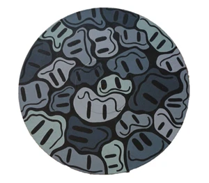 Vinyl Record Painted Wall Art - 12" Hand Painted - Smiley Faces - Picture 1 of 2