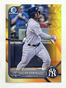 Jasson Dominguez 2022 Bowman Chrome Yellow/Orange Vapor Refractor /75 #BCP-244 - Picture 1 of 2